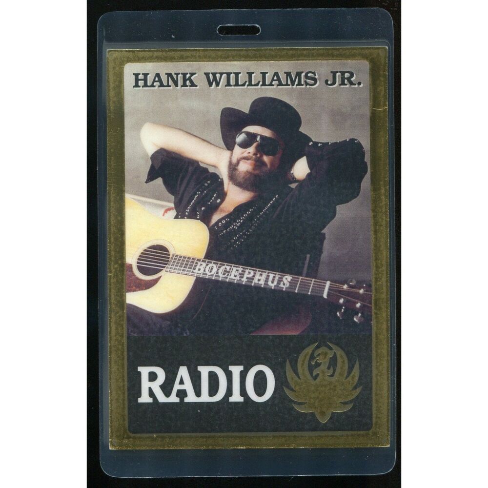 2016 Hank Williams Jr Concert Laminate Backstage Pass Radio